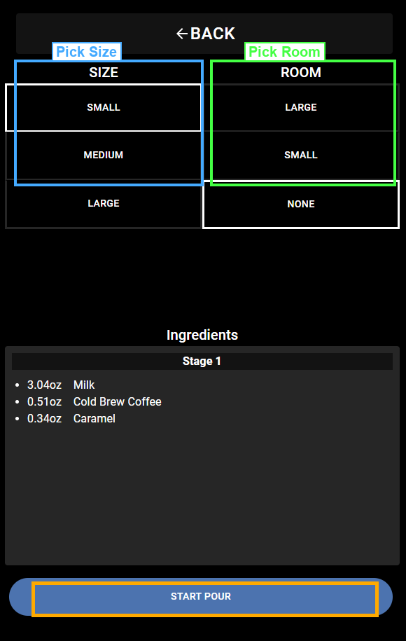 Drink Build Screen - annotated