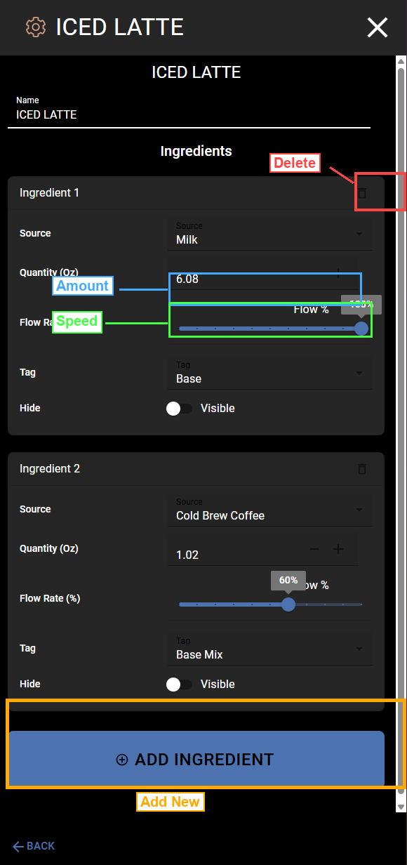 Recipe Editor - annotated